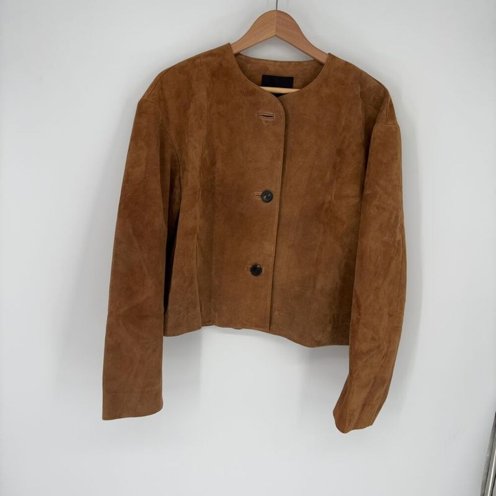 Madewell Chestnut Suede Button-Front Cardigan Jacket